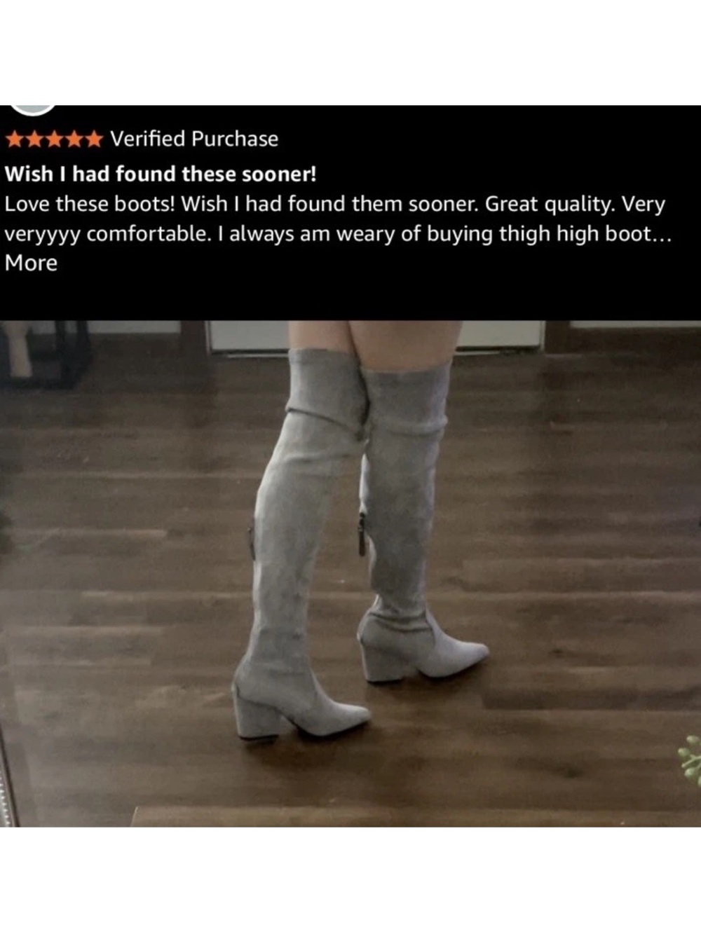 US 9 Sz 41 Boots Over Knee As Suede 2”Block Heel Almond Toe Shaft 23” Beige - Picture 14 of 15